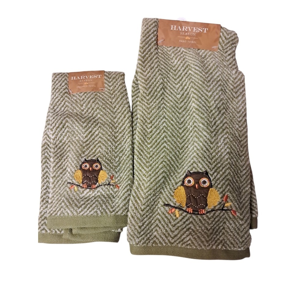 2 Piece Bath Hand Towel Set.  One Fingertip‎ Towel And One Hand Towel New